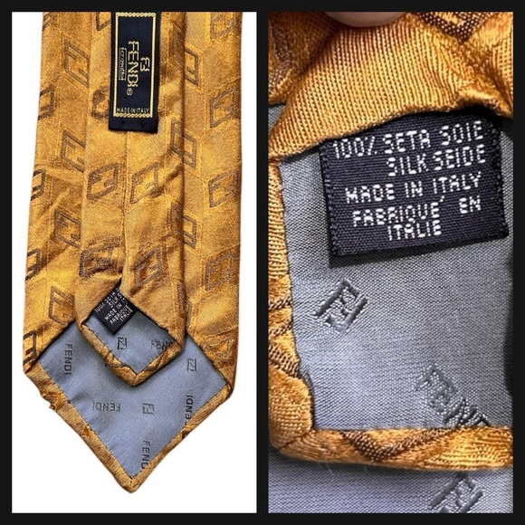 LOT of 9 Men’s Ties Versace Fendi Ferragamo Dior Fumagalli +More (Most Silk) - Picture 4 of 13